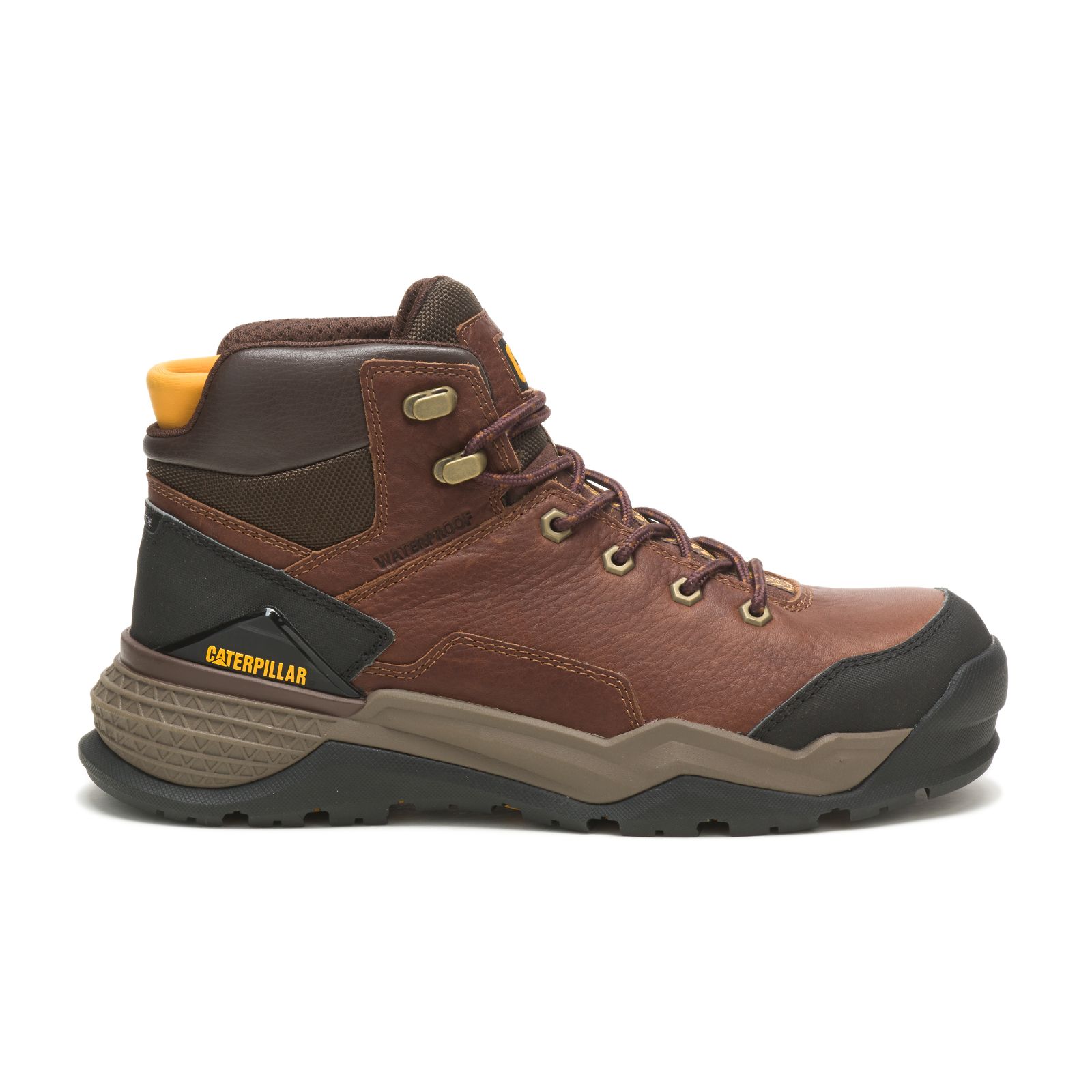 Caterpillar Boots South Africa - Cat Men's Provoke Mid Waterproof Alloy Toe Work Boots Brown ND1037869